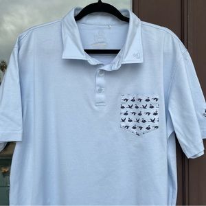 Swannies Light Blue w/ Swan Pocket "Terravita" Golf Club Polo XL